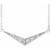 14K White Gold Sculptural "V" Necklace