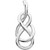 14K White Gold Teardrop Knot Pendant