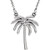 14K White Gold Palm Tree Necklace