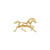 14K Yellow Gold Standardbred Trotter with Full Mane & Tail Pendant