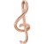 14K Rose Gold Treble Clef Pendant