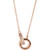 14K Rose Gold .08 CTW Natural Diamond Interlocking Circle Necklace