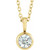 14K Yellow Gold 1/4 CT Natural Diamond Bezel-Set Solitaire Necklace