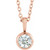 14K Rose Gold 1/4 CT Natural Diamond Bezel-Set Solitaire Necklace
