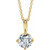 14K Yellow Gold 3/4 CT Natural Diamond Solitaire Necklace