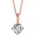 14K Rose Gold 3/4 CT Natural Diamond Solitaire Necklace