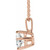 14K Rose Gold 3/4 CT Natural Diamond Solitaire Necklace