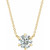 14K Yellow Gold 1/3 CT Natural Diamond Solitaire Necklace