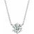14K White Gold 1/3 CT Natural Diamond Solitaire Necklace