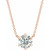 14K Rose Gold 1/3 CT Natural Diamond Solitaire Necklace