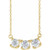 14K Yellow Gold 1 CTW Natural Diamond Three-Stone Curved Bar Necklace