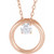 14K Rose Gold 1/10 CT Natural Diamond Circle Necklace