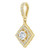 14K Yellow Gold 1/3 CTW Natural Diamond Halo-Style Clover Pendant