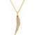 14K Yellow Gold 1/5 CTW Natural Diamond Feather Necklace