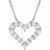 14K White Gold 1/4 CTW Natural Diamond Heart Necklace