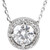 14K White Gold 1/2 CTW Natural Diamond Halo-Style Necklace