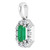 14K White Gold Natural Emerald & 1/8 CTW Natural Diamond Halo-Style Pendant