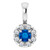 14K White Gold Natural Blue Sapphire & .03 CTW Natural Diamond Halo-Style Pendant