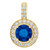 14K Yellow Gold Natural Blue Sapphire & 1/5 CTW Natural Diamond Pendant