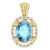 14K Yellow Gold Natural Aquamarine & 1/6 CTW Natural Diamond Pendant