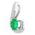 14K White Gold Natural Emerald & 1/6 CTW Natural Diamond Pendant