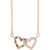 14K Rose Gold Natural Multi-Gemstone Rainbow Necklace