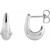 14K White Gold Tapered J-Hoop Earrings