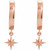 14K Rose Gold Star Charm Hoop Earrings
