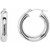 14K White Gold Tube Hoop Earrings