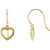 14K Yellow Gold Heart Dangle Earrings