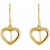 14K Yellow Gold Heart Dangle Earrings