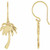 14K Yellow Gold Palm Tree Dangle Earrings