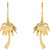 14K Yellow Gold Palm Tree Dangle Earrings