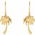 14K Yellow Gold Palm Tree Dangle Earrings