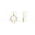 14K Yellow Gold Circle Hearts Dangle Earrings