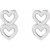 14K White Gold Two Heart Drop Earrings