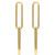 14K Yellow Gold Elongated Flat Link Drop Earrings