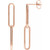 14K Rose Gold Elongated Flat Link Drop Earrings