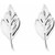 14K White Gold Leaf Drop Earrings