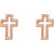 14K Rose Gold Open Cross Drop Earrings