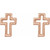 14K Rose Gold Open Cross Drop Earrings