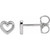 14K White Gold Petite Heart Drop Earrings
