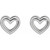 14K White Gold Petite Heart Drop Earrings