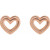 14K Rose Gold Petite Heart Drop Earrings