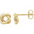 14K Yellow Gold Open Center Knot Drop Earrings