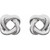 14K White Gold Open Center Knot Drop Earrings