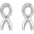 14K White Gold Survivor Ribbon Earrings