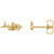 14K Yellow Gold Pair Shark Stud Earrings