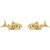 14K Yellow Gold Pair Shark Stud Earrings