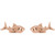 14K Rose Gold Pair Shark Stud Earrings